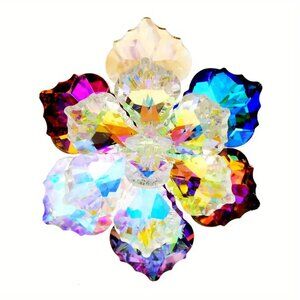 NEW Handmade Multi Color Flower Brooch/Pin - 1.77 in Round - Gorgeous